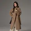 2025 Nuevo Abrigo de Cachemir para Otoño e Invierno Forrado Holgado Extra Largo Abrigo 801 Abrigo de una Pieza Venta al por Mayor Dropshipping