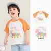 Camiseta de Algodón Fina de Manga Corta para Niños y Niñas de Verano, Camiseta Básica de Manga Media con Cuello Redondo de Dibujos Animados para Bebé, Ropa Casual de Verano