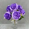Flores Artificiais de Peônia Estilo Europeu com 7 Cabeças para Decoração de Casamento, Flores Artificiais para Exibição na Sala de Estar, Arranjos Florais, Decoração de Arco de Casamento