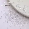 Broca para uñas de circón con forma de ojo de caballo, mini broca invertida de fondo plano, color blanco mixto, para joyería de uñas