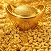 Lingotes de oro simulados, cuencos del tesoro que atraen la riqueza, ladrillos de oro, accesorios para bodas, barras de oro, vasijas doradas auspiciosas y adornos dorados de plástico