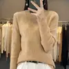 Tejido de Punto con Cuello Alto Medio de Organza para Mujer en Otoño e Invierno Nuevo Estilo Estilo Hada Fantasía Tejido de Punto Transparente con Top Básico