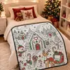A manta de rabiscar DIY de Natal mais vendida da Amazon, manta de rabiscar infantil em preto e branco divertida com tema de Papai Noel