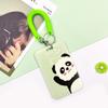Panda Lindo Estudiante Dibujos Animados Estuche para Tarjetas Anti-pérdida Cubierta Deslizante Estampado Bolsa para Tarjeta de Autobús Tarjeta de Comida Tarjeta de Agua Tarjeta de Acceso Cubierta Protectora