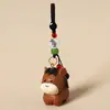 Pingente Chaveiro Cavalo de Escultura em Madeira Feito à Mão, Decoração Fofa de Cavalo do Ano Novo Chinês para Mochila, Presente Criativo de Aniversário
