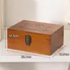 Caixa de Documentos de Madeira com Fechadura, Caixa Pequena de Madeira para Uso Doméstico, Armazenamento de Cosméticos para Mesa, Caixa de Senha para Estudantes, Gaveta com Fechadura