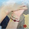 Cinabrio florecita roja Pulsera de la suerte de la marca, te da una pulsera de florecita roja, cuerda roja tejida a mano, pulsera étnica al por mayor