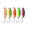 Cebo de señuelo micro, señuelo metálico en forma de cuchara para lance a larga distancia, señuelo para trucha con rayas blancas, equipo de pesca