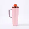 Taza de fruta con asa de 40 oz transfronteriza, taza con aislamiento al vacío de doble capa, taza de hielo portátil de gran capacidad para uso en automóvil