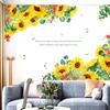 HT94008 girassol fresco porta de vidro adesivos sala de estar sofá TV fundo parede varanda quarto decoração adesivos