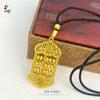 Colgante de abalorio de palabra de la suerte de cobre dorado de alto color, abalorio de abaco giratorio para joyería DIY, cadena de cuentas, collar para mujer