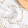Plato Pequeño de Vidrio Estilo Japonés con Patrón Martillado Flor de Cerezo, Plato Pequeño para Salsa, Plato para Vinagre, Plato para Salsa para Hot Pot, Plato Hondo Grande