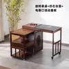 Mesa de Té Giratoria Móvil Balcón Hogar Máquina de Bar de Té Integrada Preparación de Té Mesa de Café Multifuncional Juego Completo Mesa de Té Gabinete de Agua para Té