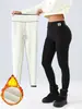 Pantalones Térmicos de Lana de Cordero para Mujer Transfronterizos, de Cintura Alta, Alta Elasticidad, Cachemira Sintética, Leggings Engrosados, Más Vendidos en Amazon, Suministro Directo de Fábrica