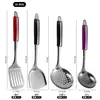 Espátula pala suit cocina utensilios de cocina hogar acero inoxidable cuchara de sopa tenedor para fugas de carne engrosado 410 suministros de cocina