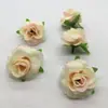 Flor de Seda Simulada Flor de Seda Rosa Crema Cabeza de Flor de Seda Flor Pequeña Brote Flor Pequeña Accesorios para Manualidades DIY Rosa Pequeña