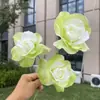 Flor artificial de rosa de primavera degradada de 3 cabezas para boda y decoración del hogar, al por mayor