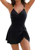 Traje de baño de una pieza conservador estilo europeo y americano para mujer, que cubre el abdomen, sin espalda, adelgazante, bikini de playa, traje de baño al por mayor