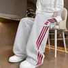 Calça Casual Larga com Três Listras Tendência Americana Masculina 2026 Primavera/Outono Novo Adolescente Estudante Solta Longa