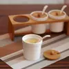 Pote de Cerâmica para Temperos Caixa Redonda para Temperos Conjunto de Saleiro Direto da Fábrica