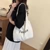 Bolsa de Lona de Gran Capacidad para Mujer, Versátil de Verano Nuevo Estilo 2026, Bolso de Hombro Estilo Artístico, Bolsa de Mano para Estudiantes Universitarios