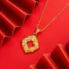 Tienda de Oro Mismo Estilo Chapado en Oro Incrustado de Diamantes Collar de Trébol de Cuatro Hojas Buccellati, Cadena para Clavícula Vintage Estilo Palacio Francés para Mujer