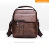 Bolsa Transversal Bolsa de Ombro Masculina Retro Vertical Portátil Bolsa de Negócios Masculina Bolsa de Couro Casual Masculina Bolsa Carteiro Bolsa de Ombro