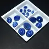Cabujón Oval Azul de Zafiro Estrella de Fondo Plano Piedra Suelta Zafiro Estrella Joyería DIY Anillo Accesorio Piedra