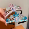 Diadema Corona para Niñas Frozen Elsa Diamante Azul Perla Diadema Primavera y Verano Vestido de Actuación Accesorios para Disparos