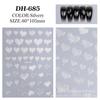 Calcomanías de Uñas Láser de Mariposa de Seda Reflectante 5D Recortadas Láser Oro y Plata Hermosas Calcomanías de Uñas de Corazón con Degradado