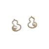 Wh138 Aretes de Silicona No Perforados con Perla de Agua Dulce en Forma de Calabaza, Aretes de Mujer de Gama Alta Sencillos y Elegantes No Perforados