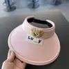Verano 2025 Sombrero de Sol Vacío para Niños Gorra de Visera Vacía de Nicho para Niños y Niñas Protector Solar para Bebés Oso Lindo
