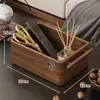 Cesta de Armazenamento de Mesa Chinesa de Madeira Maciça Cesta de Armazenamento para Mesa de Centro de Sala de Estar Lanches Chaves Artigos Diversos Cosméticos Caixa de Armazenamento para Tesouras
