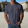 Novas Roupas de Verão Masculinas para E-commerce Transfronteiriço: Camiseta Esportiva Casual Respirável de Corte Solto, Camiseta Masculina Simples Versátil de Manga Curta
