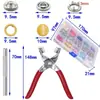 Prensa Manual Sem Costura Invisível de Cinco Garras Colorido Metal Ferramenta de Instalação Fechos para Roupas de Bebê e Crianças Botões de Camisa Fechos de Pressão