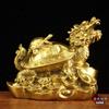 Par pequeno de ornamentos de tartaruga de latão puro, ornamentos de tartaruga dragão de cobre, tartaruga dourada para escritório, ornamentos de tartaruga dragão de cobre, presentes artesanais