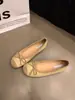 Suave brisa nocturna, bailarinas con estampado de mariposas, estilo retro francés, bailarinas plateadas de suela suave, colección primavera/verano, zapatos de mujer inspirados en Chanel