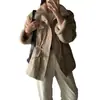 Jaqueta de Lã de Cordeiro Reversível Estilo Coreano Versátil Preta Feminina Inverno 2026 Novo Estilo Jaqueta de Algodão Solta Aconchegante com Acolchoamento