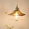 Lâmpada Nostálgica Retrô de Latão e Vidro Âmbar Personalizada Estilo Wabi-Sabi B&B Quarto de Cabeceira Restaurante Bar Entrada Lustre