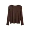 Ropa interior térmica de lyocell para otoño e invierno, capa base fina, camiseta de capa base, suave, amigable con la piel, sin costuras, cuello redondo, conjunto cálido para mujer