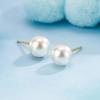 Aretes de Perla de Vidrio Shijia Aretes de Perla Diseño Simple para Mujer Sentido de Diseño Aretes de Nicho Sentido de Temperamento de Alta Gama Aretes de Hebilla para Oreja