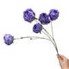 Flores artificiales, rosas de burbuja, rosas de borde quemado, flores de borde rizado, accesorios de decoración de bodas, flores falsas, arreglos florales decorativos