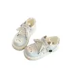 Tênis Brancos com Velcro e Sola Grossa para Mulheres 2026 Novo Primavera Desenho Animado Fofo Sapatos de Pão Calçados Casuais para Estudantes