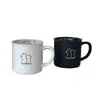 Taza de cerámica mate en blanco y negro con diseño de cachorro, taza de cerámica de alta calidad, taza de café, logo personalizado disponible para pedidos de exportación
