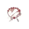 Juego de 4 piezas de pulsera de mariposa fresca pequeña berry boo para mujer, pulsera de flor de durazno, joyería para amigas