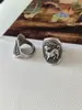 Anillo de Plata Pura Grabado a Mano de los 12 Signos del Zodiaco, Anillo Estilo Nuevo Chino Vintage Estilo Nacional, Anillo Abierto Ajustable