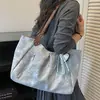 Bolso de Lona Estilo Artístico Estilo Universitario Coreano Transfronterizo para Mujer 2026 Verano Nuevo Moda Tendencia Bolso de Hombro de Gran Capacidad