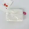 Ins Acolchado Corazón Plateado Linda Cartera para Monedas Pu Color Brillante Bolso Portátil para Cosméticos Cable de Datos Tarjeta de Transporte Bolso para Cosméticos