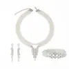 Conjunto de Collar, Pendientes y Pulsera de Tres Capas Estilo Europeo y Americano Transfronterizo para Mujer, Moderno para Bodas, Banquetes y Fiestas, Personalizable