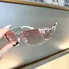 Gafas de Sol Ovaladas Estilo Ojo de Gato Retro Sin Marco Mercurio Corazón Metal Recortado Y2K Dulces y Frescas Sexy Gafas de Sol